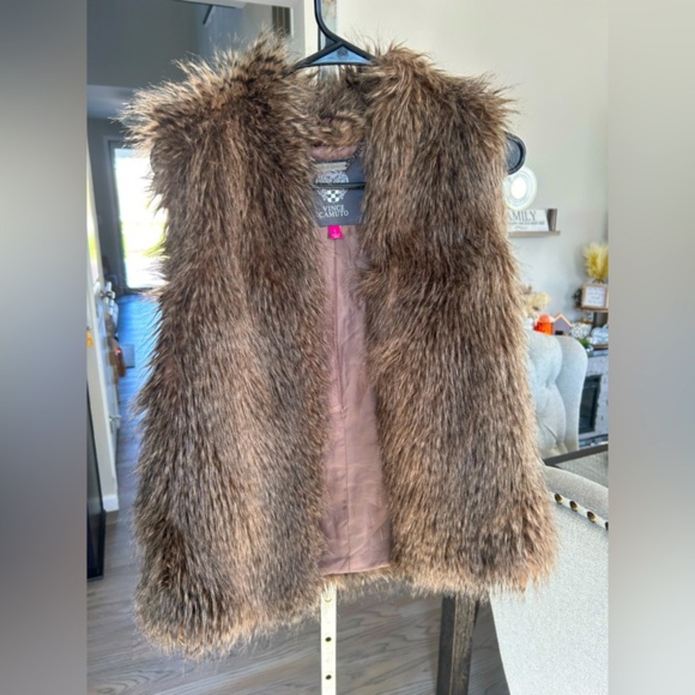 ✨Vince Camuto Brown Faux Fur Vest for Women